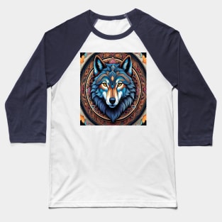 Wolf Mandala Baseball T-Shirt